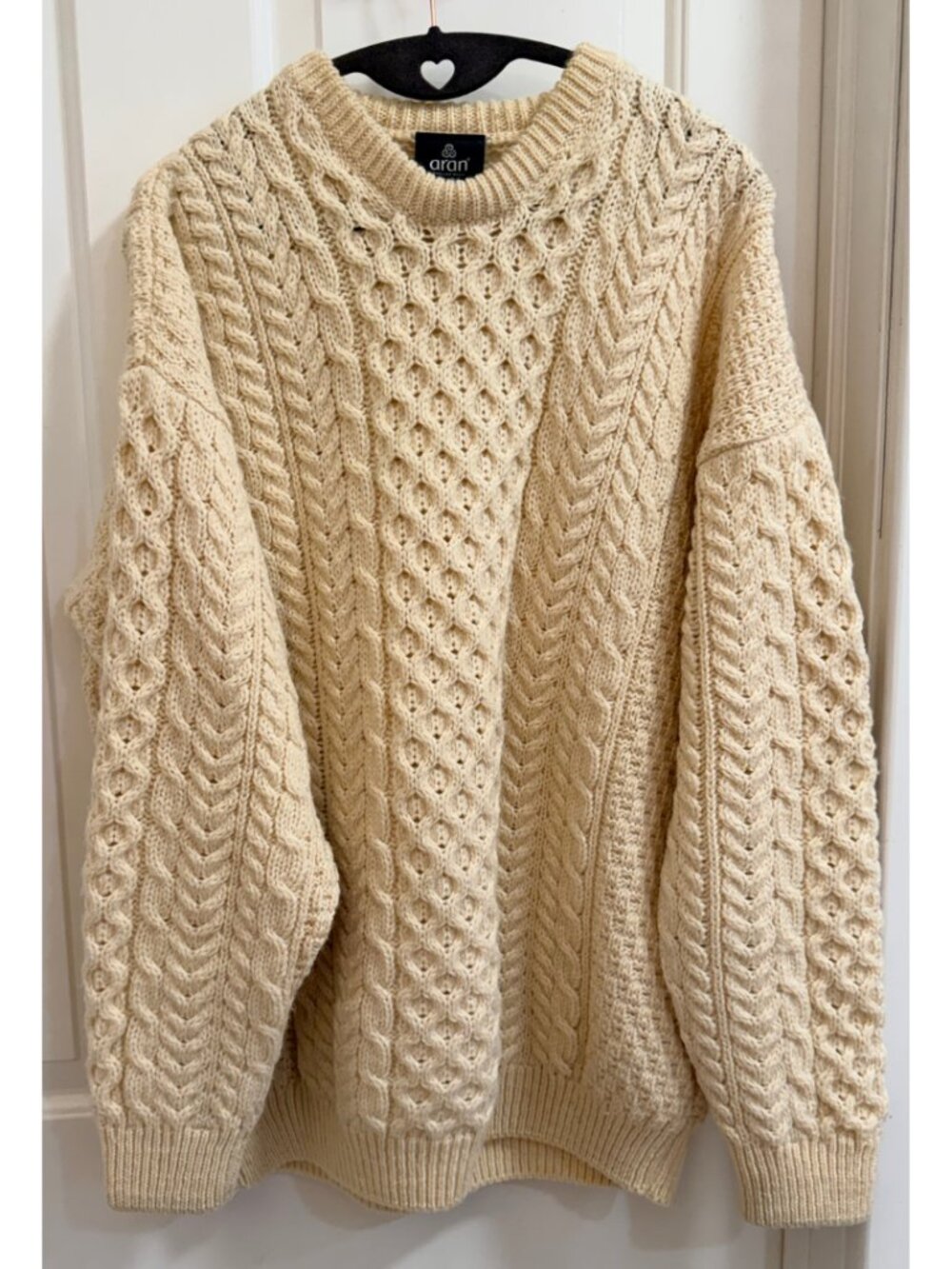Aran Woollen Mills Women’s Irish Wool Cable Sweater XL